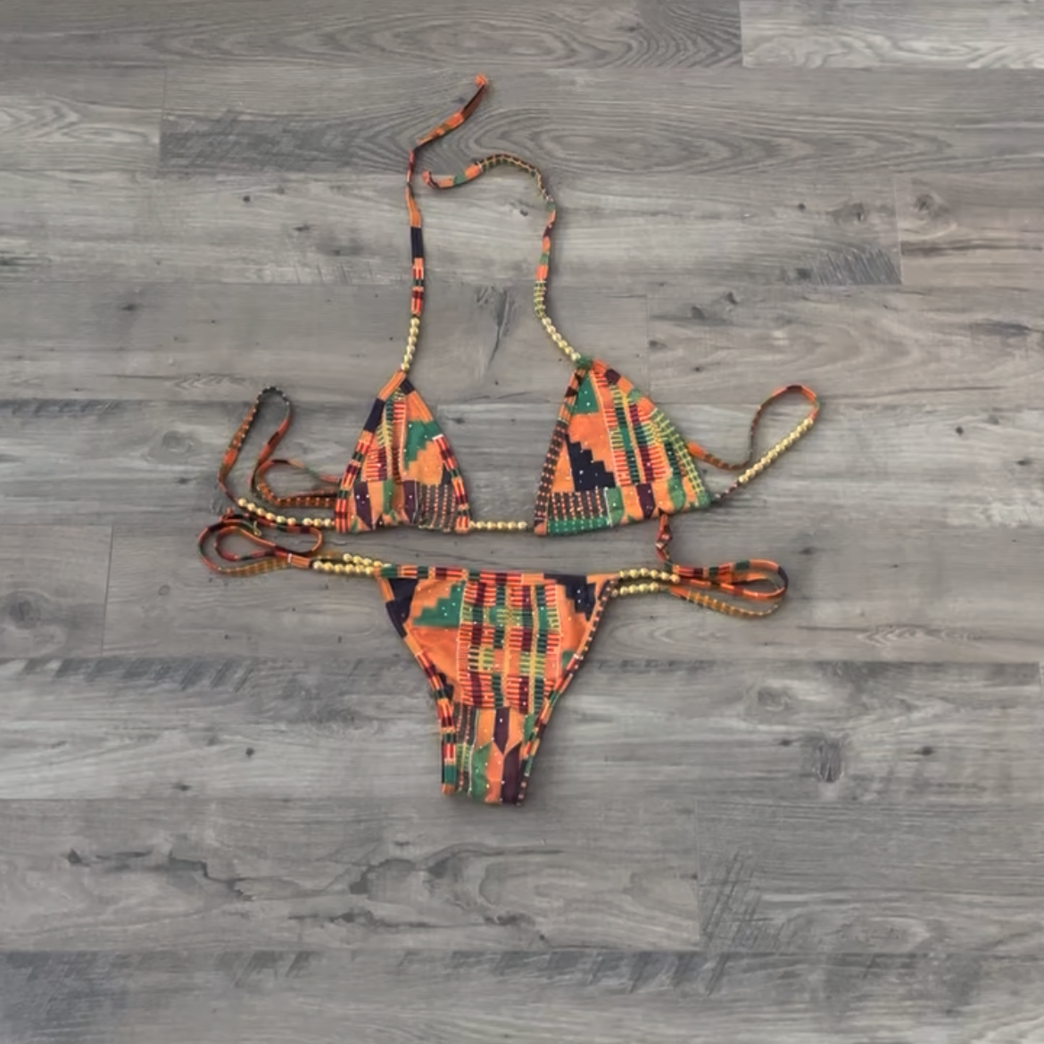 Kente & Gold Bikini