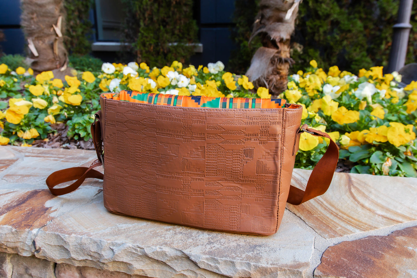 Leather Kente Label Bag