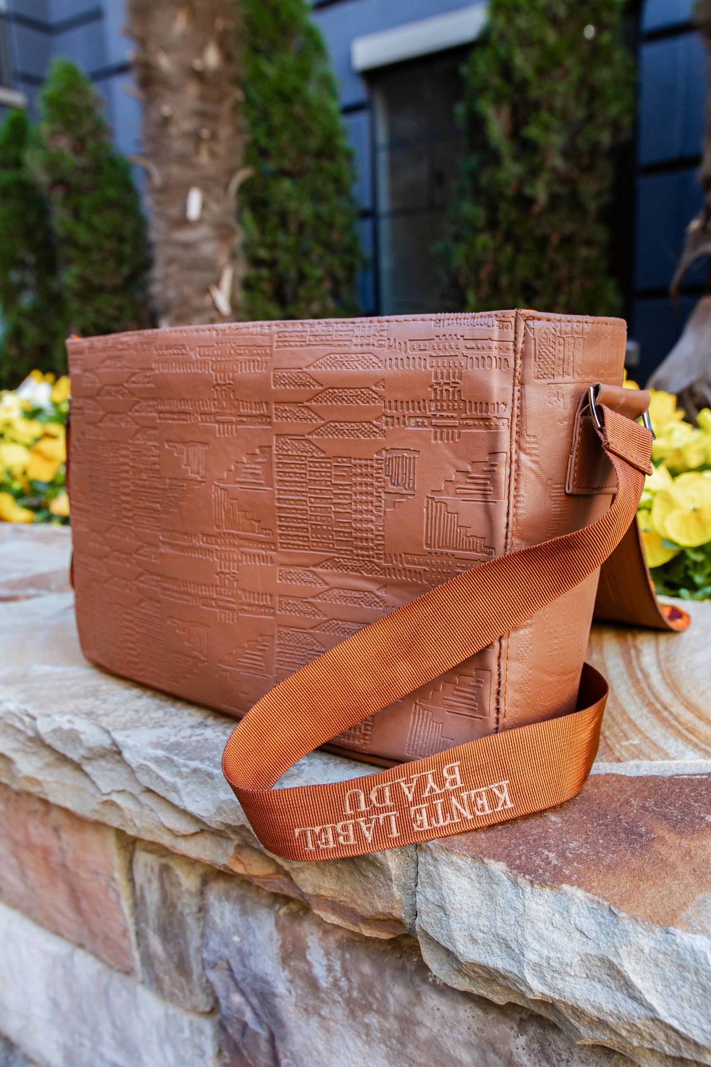 Leather Kente Label Bag