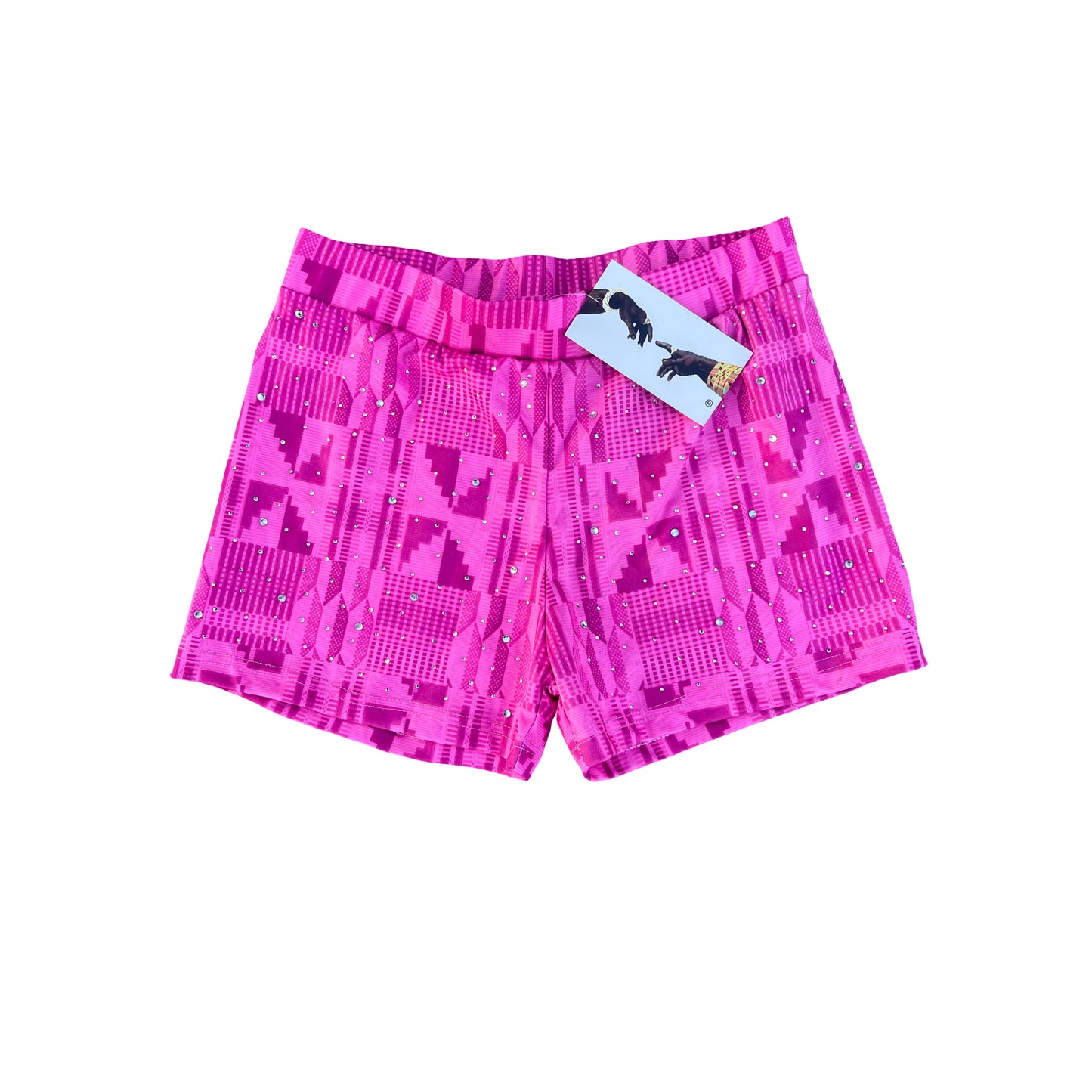 Rhinestone Kente Shorts